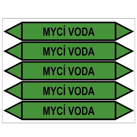 Značení potrubí, mycí voda